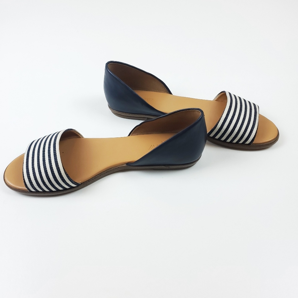 J Crew Morgan striped peep toe flat